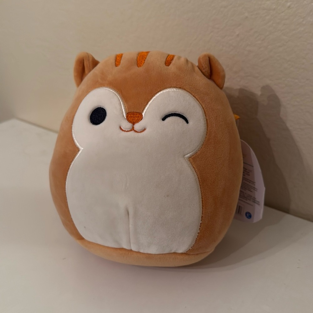 Squishmallows Brown and White Plush Hamster Toy